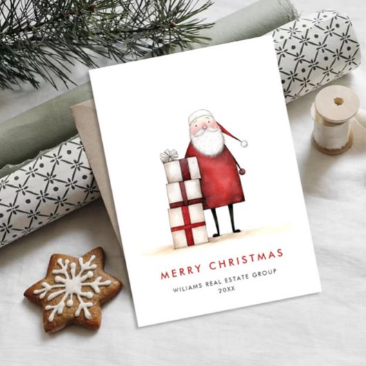 サンタクお洒落ロミニマルースのクリスマス企業の シーズンカード