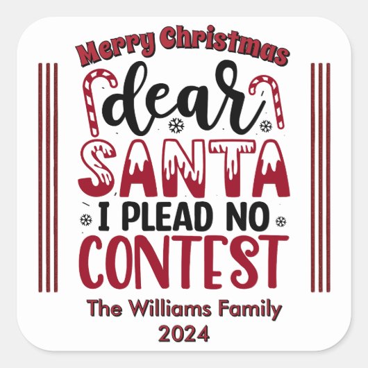 サンタクよくはしゃぐリスマスシール スクエアシール (正面)