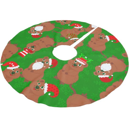 サンタクカオーストラリアのクリスマススノーフレーク ブラッシュドポリエステルツリースカート (アングル)