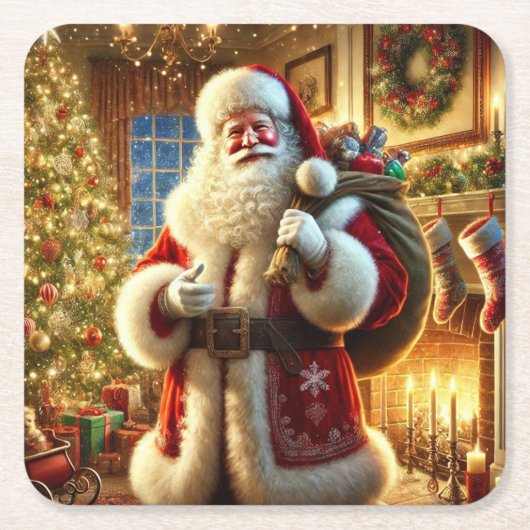 サンタクカラフルラスが休んでから続く|過去記事 スクエアペーパーコースター (正面)