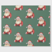 サンタククラシックリスマス ラッピングペーパー (フラット)