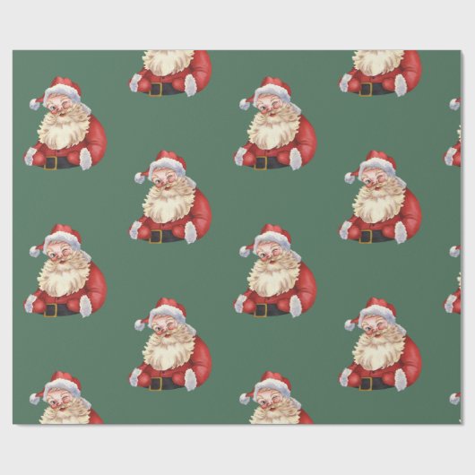 サンタククラシックリスマス ラッピングペーパー (フラット)