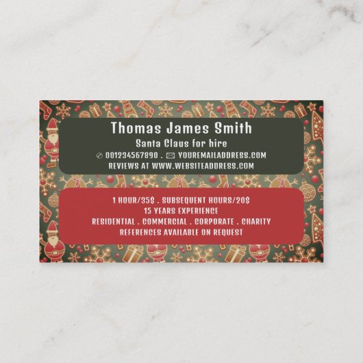 サンタククラシックロ読ース・サンタエンターテイナー 名刺 (裏面)