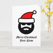 サンタククールロースの漫画メリー·クリスマス カード (黄色い花)