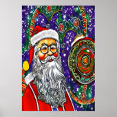 サンタクサイケデリックラスアート | AIアートポスター ポスター (正面)