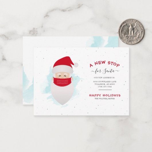 サンタクストップリスマス移動のための新しい引っ越しました ノートカード (正面/裏面インサイチュ)