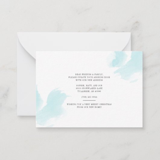 サンタクストップリスマス移動のための新しい引っ越しました ノートカード (裏面)