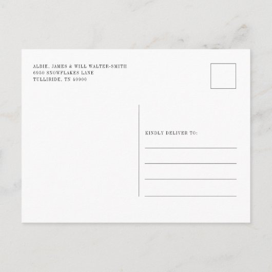 サンタクストップリスマス移動のための新しい引っ越しました 案内ポストカード (裏面)