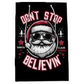 サンタクストップロースのクリスマスをおもしろい信じないでね ミディアムペーパーバッグ (正面)