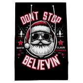 サンタクストップロースのクリスマスをおもしろい信じないでね ミディアムペーパーバッグ (裏面)