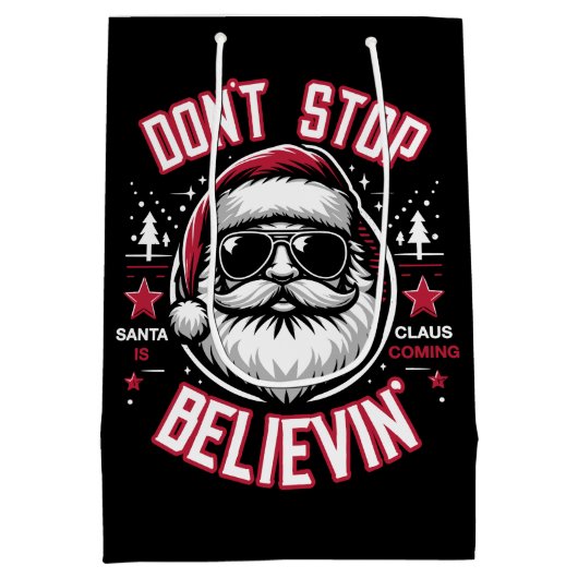 サンタクストップロースのクリスマスをおもしろい信じないでね ミディアムペーパーバッグ (裏面)