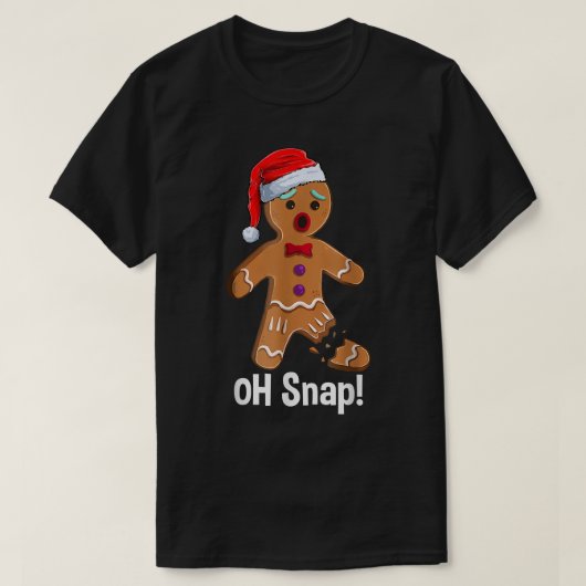 サンタクッキーオースナップクリスマスジンジャーブレッドマンパージ Tシャツ (デザイン正面)