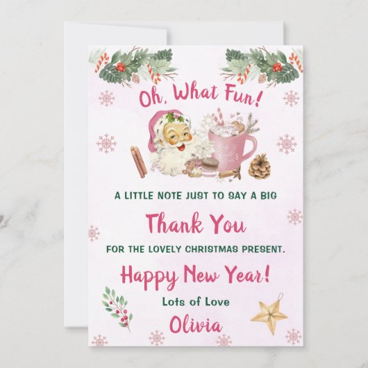 サンタクッキークリスマスパーティーありがとう 招待状 (正面)