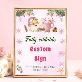 サンタクッキークリスマスパーティーテーブルの署名 ポスター