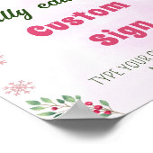 サンタクッキークリスマスパーティーテーブルの署名 ポスター (角)