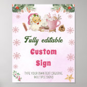 サンタクッキークリスマスパーティーテーブルの署名 ポスター (正面)