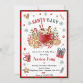サンタクッキーココアクリスマスベビーシャワー 招待状 (正面)
