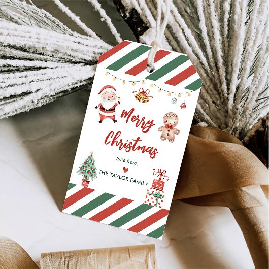 サンタクッキーズクリスマスバースデーパーティー ギフトタグ