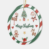 サンタクッキーズクリスマスバースデーパーティー セラミックオーナメント (左)