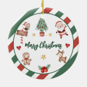 サンタクッキーズクリスマスバースデーパーティー セラミックオーナメント (裏面)