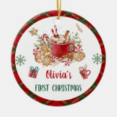 サンタクッキーズクリスマスバースデーパーティー セラミックオーナメント (正面)