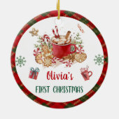 サンタクッキーズクリスマスバースデーパーティー セラミックオーナメント (裏面)