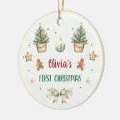 サンタクッキーズクリスマスバースデーパーティー セラミックオーナメント (左)