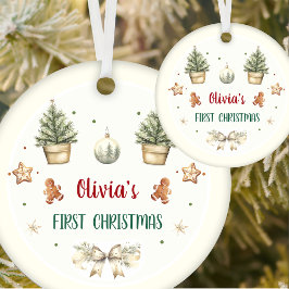 サンタクッキーズクリスマスバースデーパーティー セラミックオーナメント