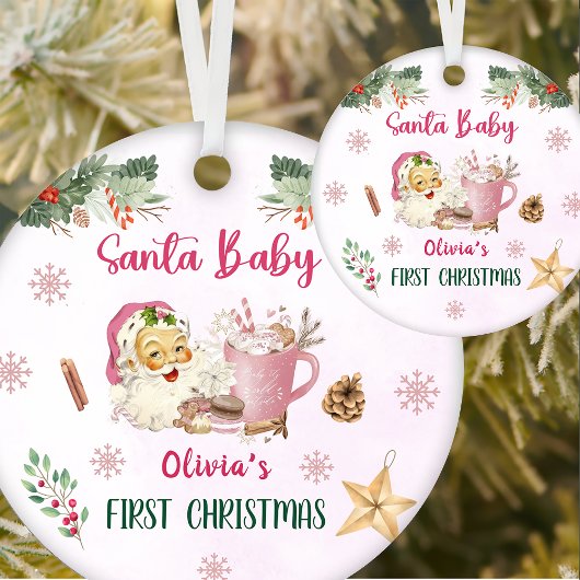 サンタクッキーズクリスマスバースデーパーティー セラミックオーナメント