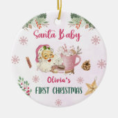 サンタクッキーズクリスマスバースデーパーティー セラミックオーナメント (正面)
