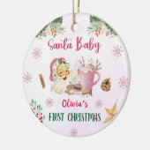 サンタクッキーズクリスマスバースデーパーティー セラミックオーナメント (左)