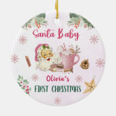 サンタクッキーズクリスマスバースデーパーティー セラミックオーナメント (裏面)