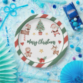 サンタクッキーズクリスマスバースデーパーティー ペーパープレート (パーティー)