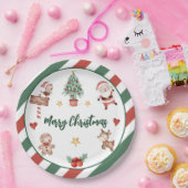 サンタクッキーズクリスマスバースデーパーティー ペーパープレート (パーティー)