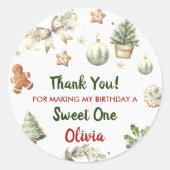 サンタクッキーズクリスマスバースデーパーティー ラウンドシール (正面)