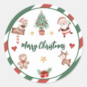 サンタクッキーズクリスマスバースデーパーティー ラウンドシール (正面)