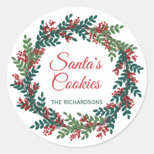 サンタクッキーズクリスマスリース ラウンドシール