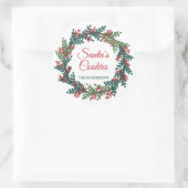 サンタクッキーズクリスマスリース ラウンドシール (バッグ)