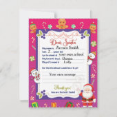 サンタクパーソナライズされたラスに送られた手紙 シーズンカード (正面)