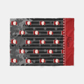 サンタクパーソナライズされたラスノーフレークの木の名前 フリースブランケット (正面(横))