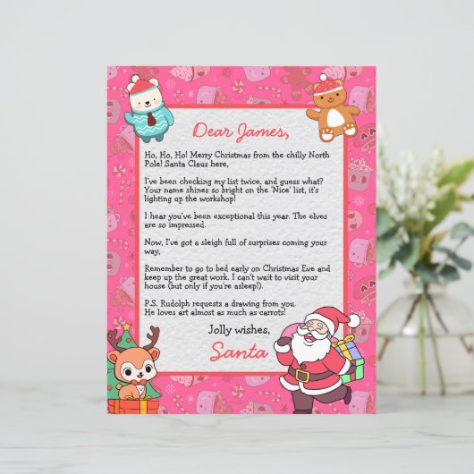 サンタクパーソナライズされたラースからの手紙子供へ (スタンド正面)