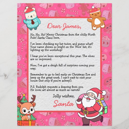 サンタクパーソナライズされたラースからの手紙子供へ (正面)