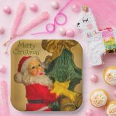 サンタクパーソナライズされたリカラフルスマスウィッシュ ペーパープレート (パーティー)