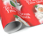 サンタクパーソナライズされたリスマスでワインを飲む子供たち ラッピングペーパー (ロールコーナー)