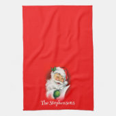 サンタクパーソナライズされたリスマスをウィンキング キッチンタオル (縦)