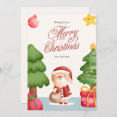 サンタクパーソナライズされたリスマスカード シーズンカード (正面/裏面)