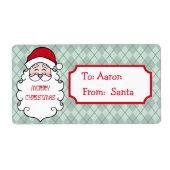 サンタクパーソナライズされたリスマスギフトタグ ラベル (正面)