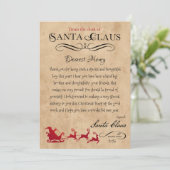 サンタクパーソナライズされたリスマスプリントからの手紙 招待状 (スタンド正面)