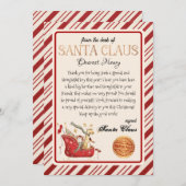 サンタクパーソナライズされたリスマスプリントからの手紙 招待状 (正面/裏面)