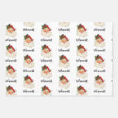 サンタクパーソナライズされたリスマスラッピング紙シート ラッピングペーパーシート (正面3)